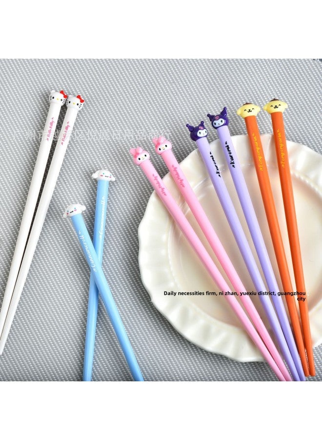 Cute Portable Sanrio Chopsticks Household High-end Light Luxury Single-person One-person Chopsticks Cute Special Anti-mildew Quick-Color:RL5  HK  - Image 5