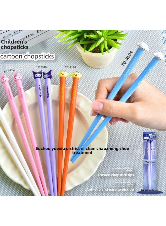 Cute Portable Sanrio Chopsticks Household High-end Light Luxury Single-person One-person Chopsticks Cute Special Anti-mildew Quick-Color:RL5  HK  - Image 3