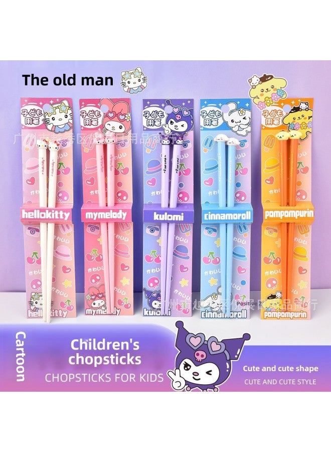 Cute Portable Sanrio Chopsticks Household High-end Light Luxury Single-person One-person Chopsticks Cute Special Anti-mildew Quick-Color:RL5  HK  - Image 2
