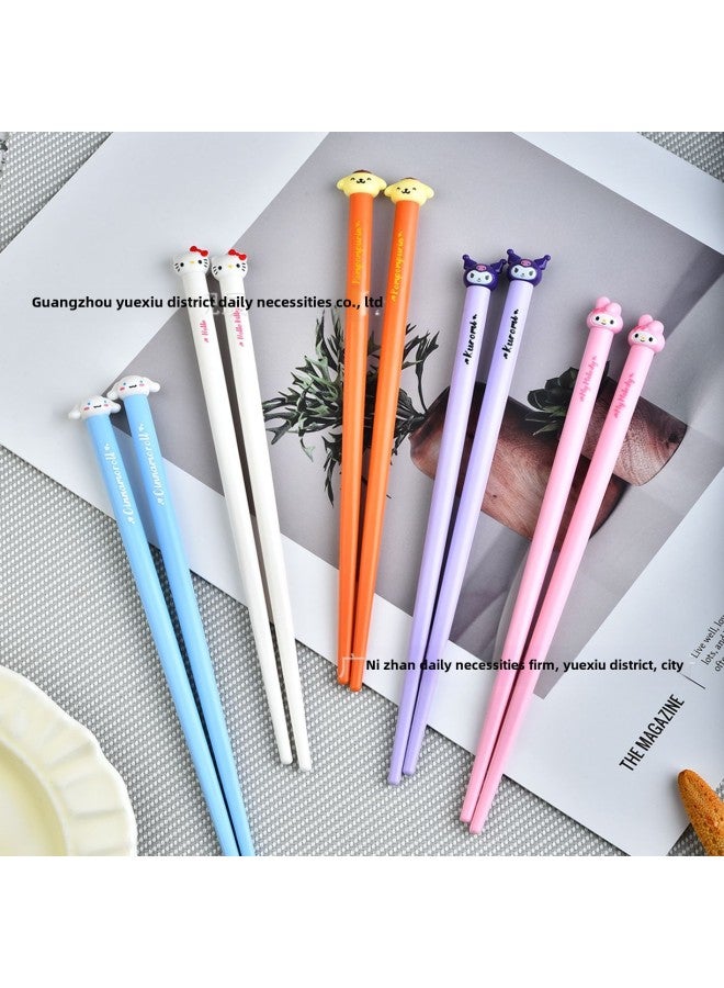 Cute Portable Sanrio Chopsticks Household High-end Light Luxury Single-person One-person Chopsticks Cute Special Anti-mildew Quick-Color:RL5  HK  - Image 4