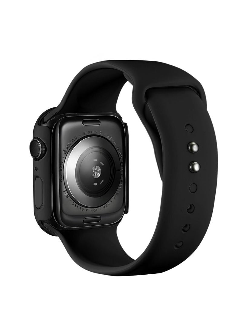 GULFLINK سوار سيليكون للساعة بطول 220 مم مع غطاء حماية لساعة Apple iWatch 7 مقاس 45 مم - Image 1