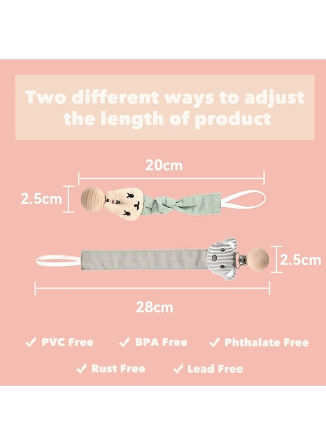 IBAMA IBAMA 5 Pack Pacifier Clip Toy with Handkerchief Towel Anti-lost clip teeth Anti-drop Chain Teether Holder and Leash for Baby Boys and Girls Cute Shape Unisex Baby Shower Birthday Christmas Gift - Image 5