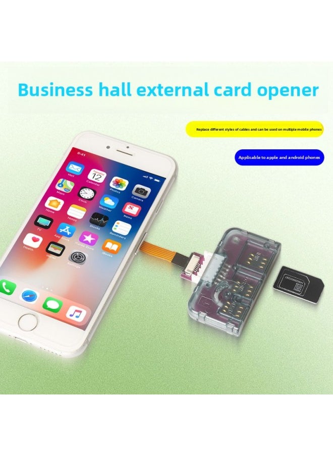 Generic - External Nano SIM Card Reader Writer USB 2.0 Horizontal Vertical Extended Mini SIM Card Activation Tool For Android Phones-Color:Shell Four-in-one Cable B Package Short - Image 1
