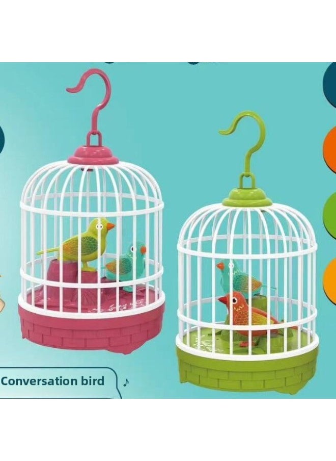 Interesting Bird Cage Voice Control Induction Simulation Bird Cage Lighting Toy Parrot Will Call Boys And Girls Gifts-Color:RS5868 Interesting Bird Cage (6 A Display Box)  - Image 4