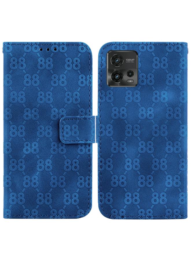 اس-توب جراب لهاتف Motorola Moto G72 مصنوع من الجلد المنقوش على شكل حرف 8 مزدوج - Image 1