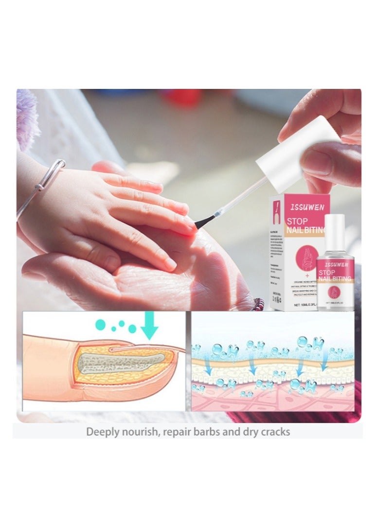 ISSUWEN Nail Bitter Water -100% Natural and Kids Safe Bitter Taste, Nail Biting No Bite Nail Polish for Stop Thumb Sucking, ​Day Night Care 10ml - Image 4