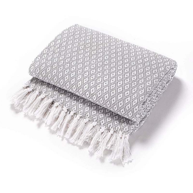 EHC Throws for Sofas Large Grey Double Bed Covers for Sofa 2Seater Sofa 150 x 200 cm