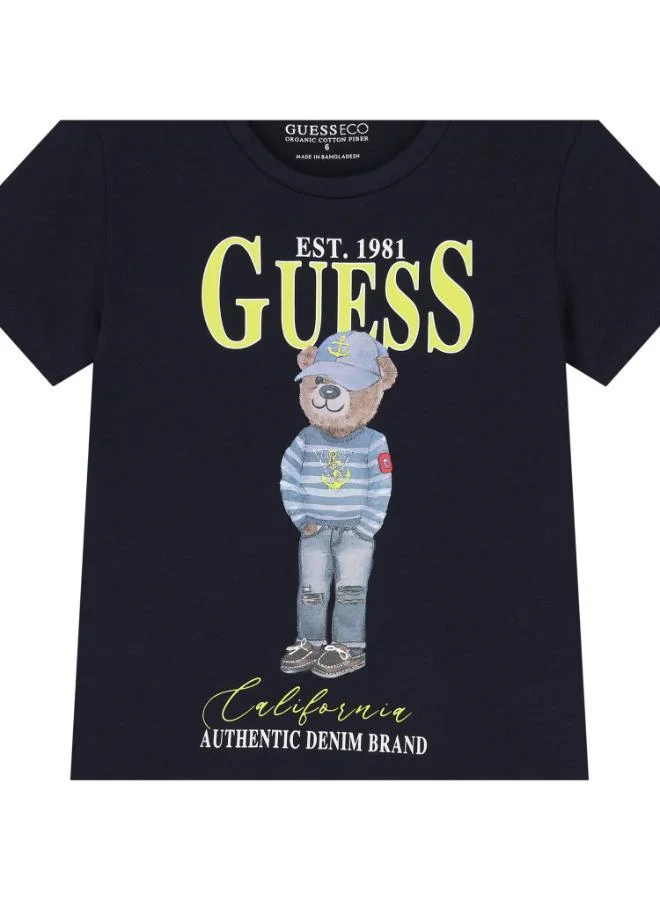 جس Kids Logo Crew Neck T-Shirt