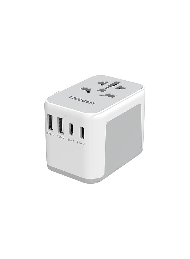 TESSAN Universal Travel Adapter Worldwide with 2 USB C and 2 USB A Ports, Universal Plug Adaptor UK to World, International Travel Adapter for Multi Countries EU, USA, UK, Australia, Thailand etc. - Image 2