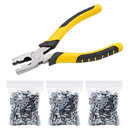 HHNIULI 900PCS J Clips for Wire Cage and 1PC Fence Pliers, Hog Rings and Pliers, Hog Ring Plier Kit for Rabbit Cage Clips - Image 2