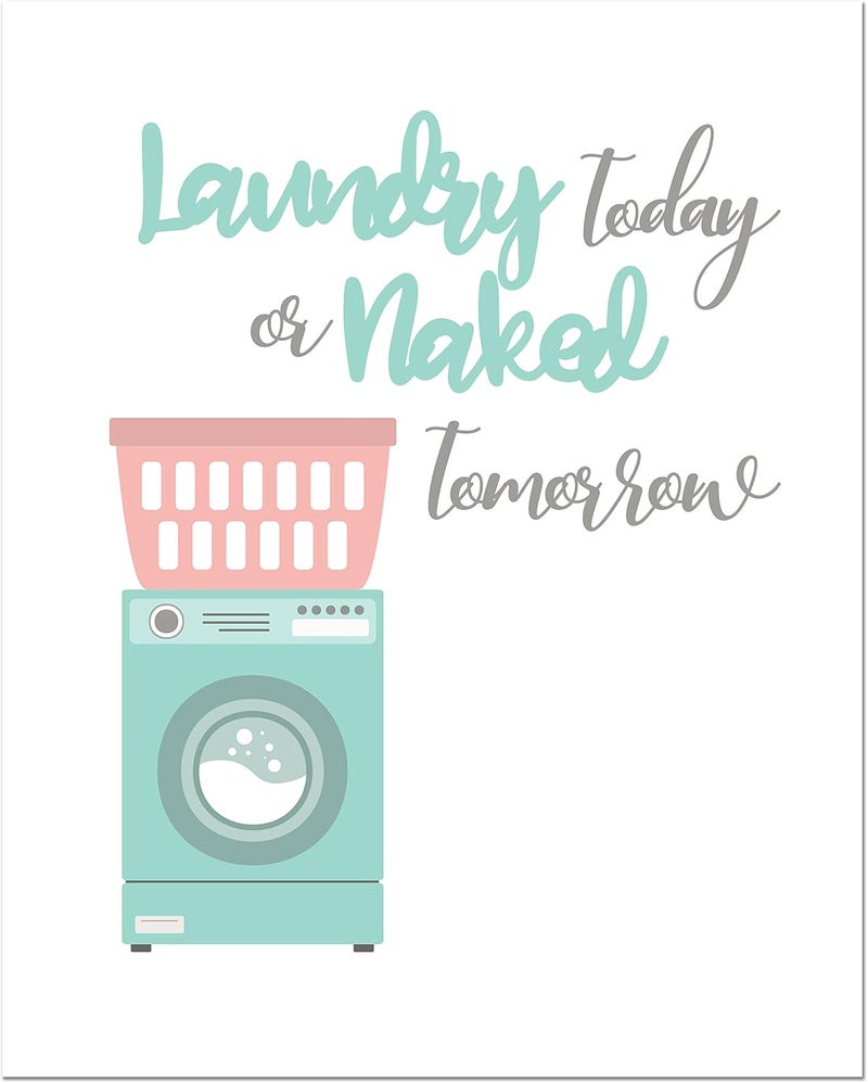 BigWig Prints Laundry Room - Set of 4 (8 inches x 10 inches) Funny Wall Decor Photos - Image 5