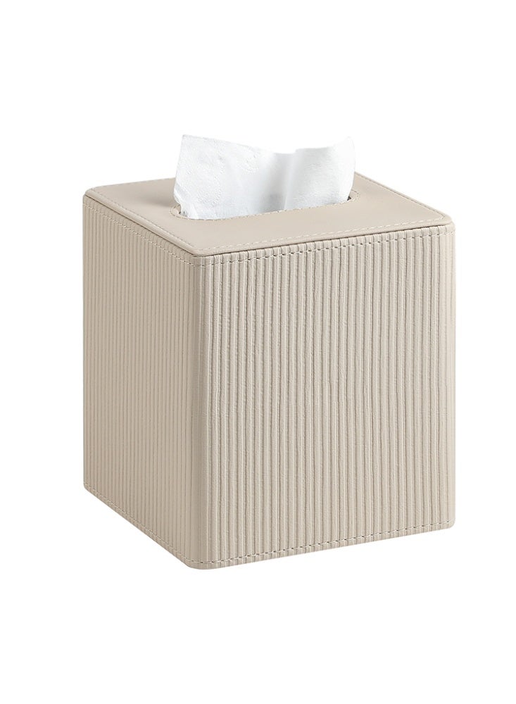 MEIBOOCH PU Leather Tissue Box Cover, Modern Decorative Tissue Box Napkin Holder, Dispenser for Facial Tissues, Napkins & Hand Towels, Square Storage Organizer for Bathroom, Countertop, Kitchen, Bedroom Vanity & Office - Image 2