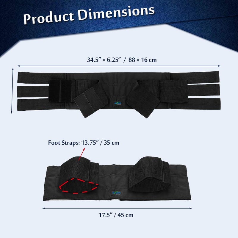 Mybow Wheelchair Footrest Leg Support Straps Wheelchair Restraints for Elderly Safety Harness Leg Rest Foot Strap Adult Seatbelt Medical Restraints Leg Strap for Handicap Disabled (Black) - Image 4