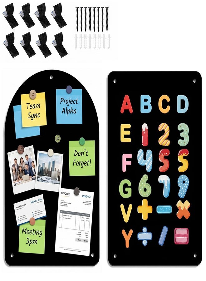 BywoBywo 2 Pack Black Board for Office Magnetic Arch Bulletin Board to Display Notes Notes, Magnetic Decorates Collection Wall Mounted - Image 1