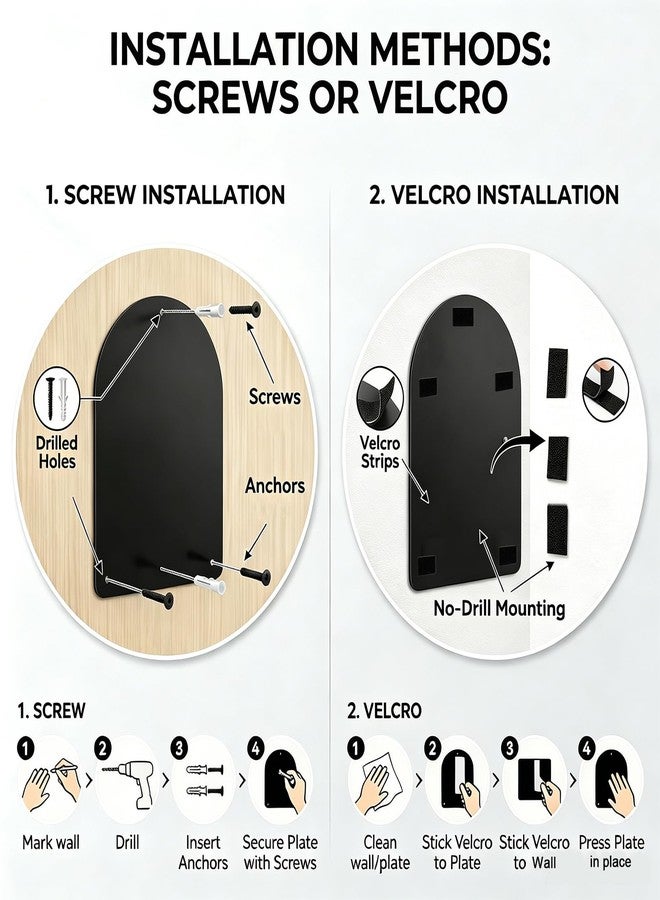 BywoBywo 2 Pack Black Board for Office Magnetic Arch Bulletin Board to Display Notes Notes, Magnetic Decorates Collection Wall Mounted - Image 5