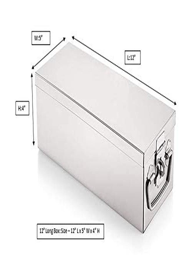 Ginoset® Stainless Steel Locker Boxes Jewellery Boxes Cash Peti tools box for all use Size -12.2 Inch. With Powder-coated Gold Finish (Large) - Image 4
