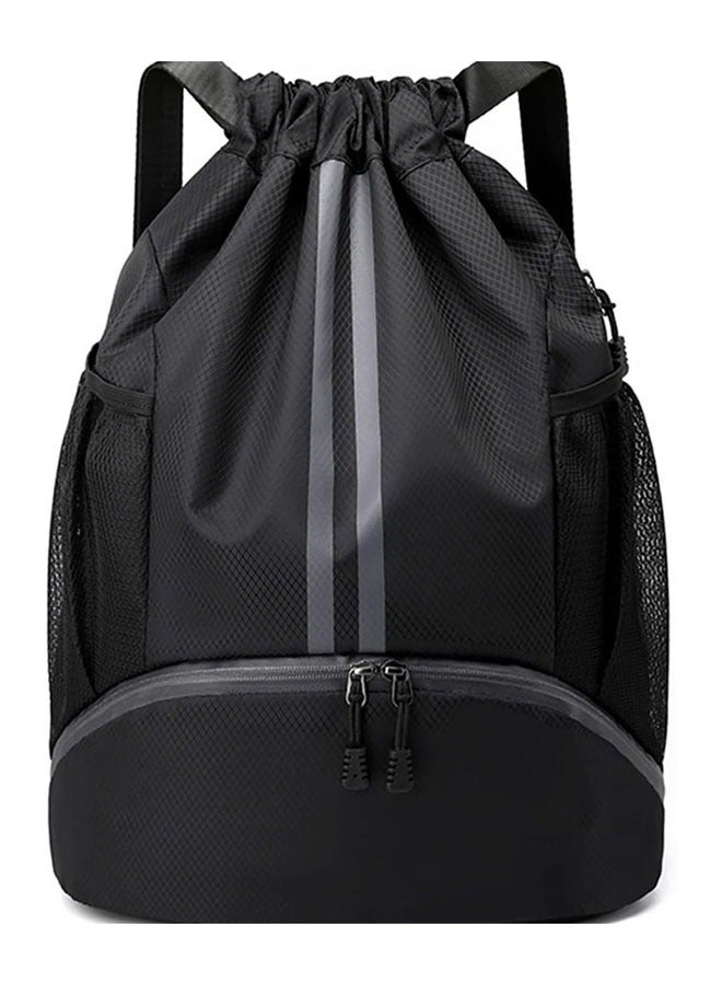 يلا جوي السباحة حقيبة سحب الحبل على ظهره ، حقيبة كرة القدم ، كرة القدم على ظهره ، حقيبة الكرة الطائرة مع جيب الرطب تخزين الأحذية حقيبة حبل شاطئ سباحة الجمنازيوم الرياضة حقيبة ( أسود ) - Image 1