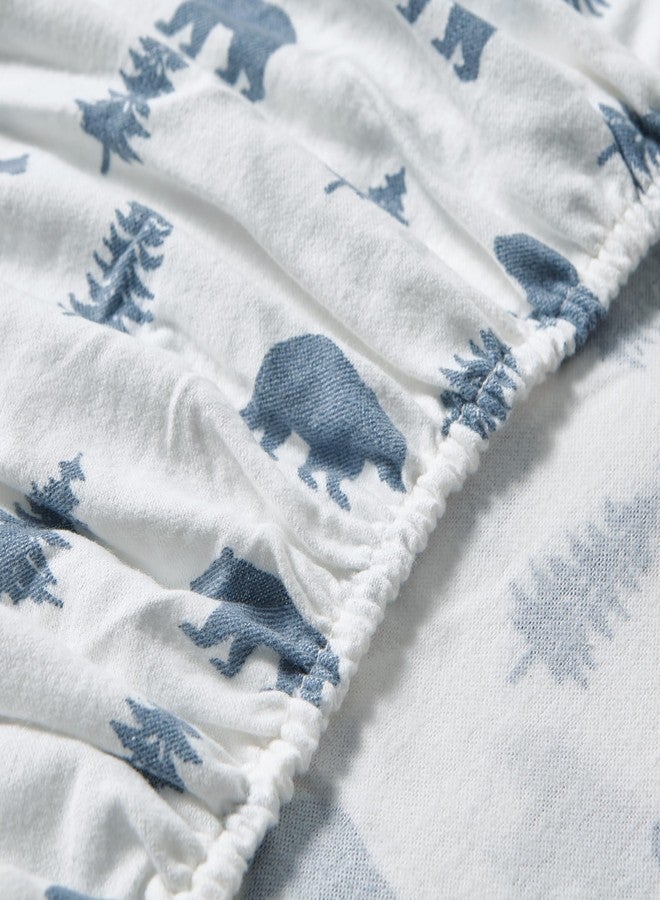 إدي بوار إيدي باور - ملاءات سرير بحجم كوين، طقم مفروشات من الفلانيل القطني، مصقول لمزيد من النعومة، ديكور منزلي مريح (دببة وأشجار، كوين) - Image 2