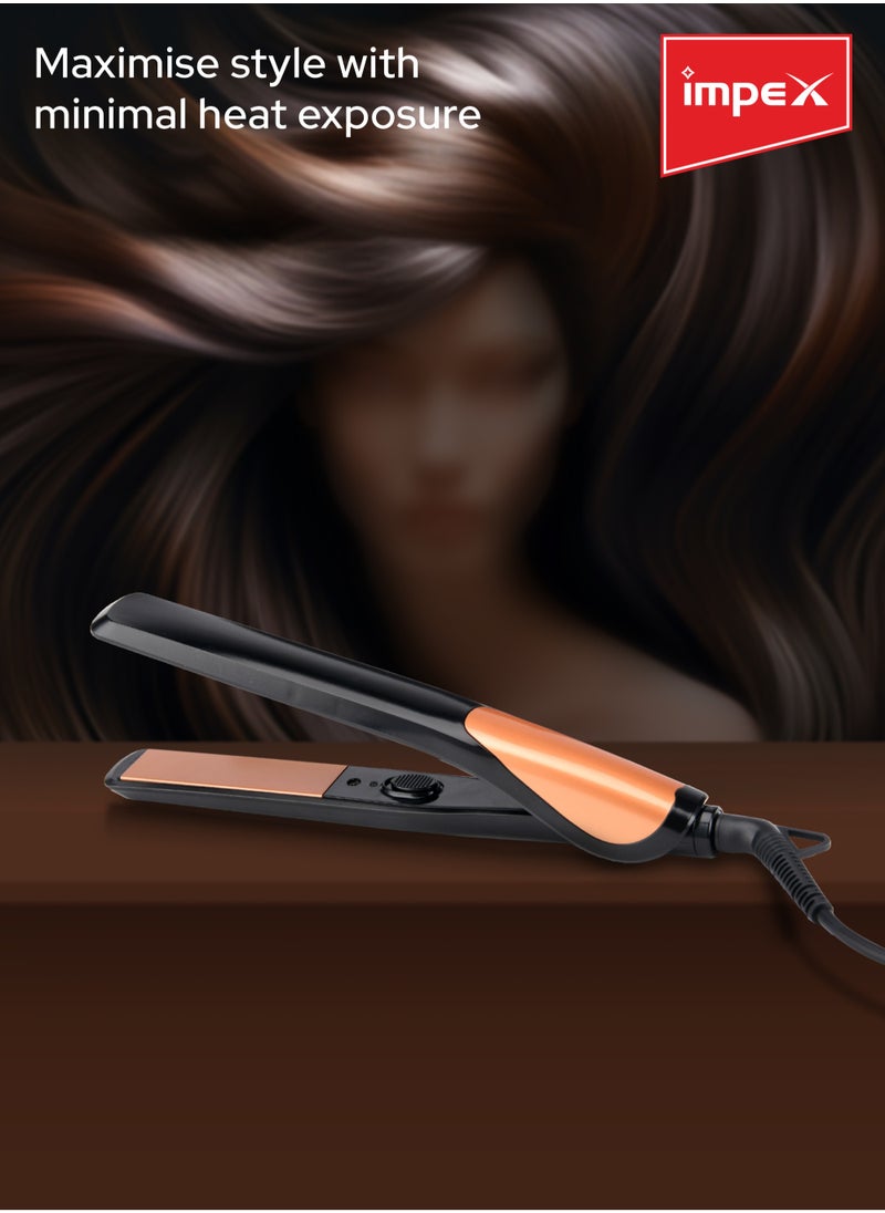 Impex - Hair Dryer & Hair Straightener Combo Hair Styler (HSK 101),2 heat Settings, Professional Styler, Swivel Cord and Auto Shutoff Function - Image 1