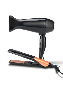 Hair Dryer & Hair Straightener Combo Hair Styler (HSK 101),2 heat Settings, Professional Styler, Swivel Cord and Auto Shutoff Function