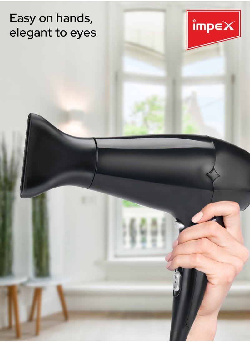 Impex - Hair Dryer & Hair Straightener Combo Hair Styler (HSK 101),2 heat Settings, Professional Styler, Swivel Cord and Auto Shutoff Function - Image 1
