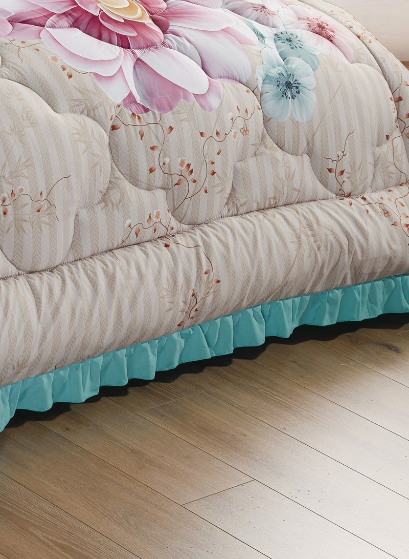 مون طقم مفرش  مقاس كينج مكون من 6 قطع طقم لحاف مزدوج للجنسين يتضمن 1 لحاف و 1 ملاءة سرير و2 غطاء وسادة نوم و 2 غطاء وسادة ديكور غطاء مناسب لجميع الاوقات - Image 3