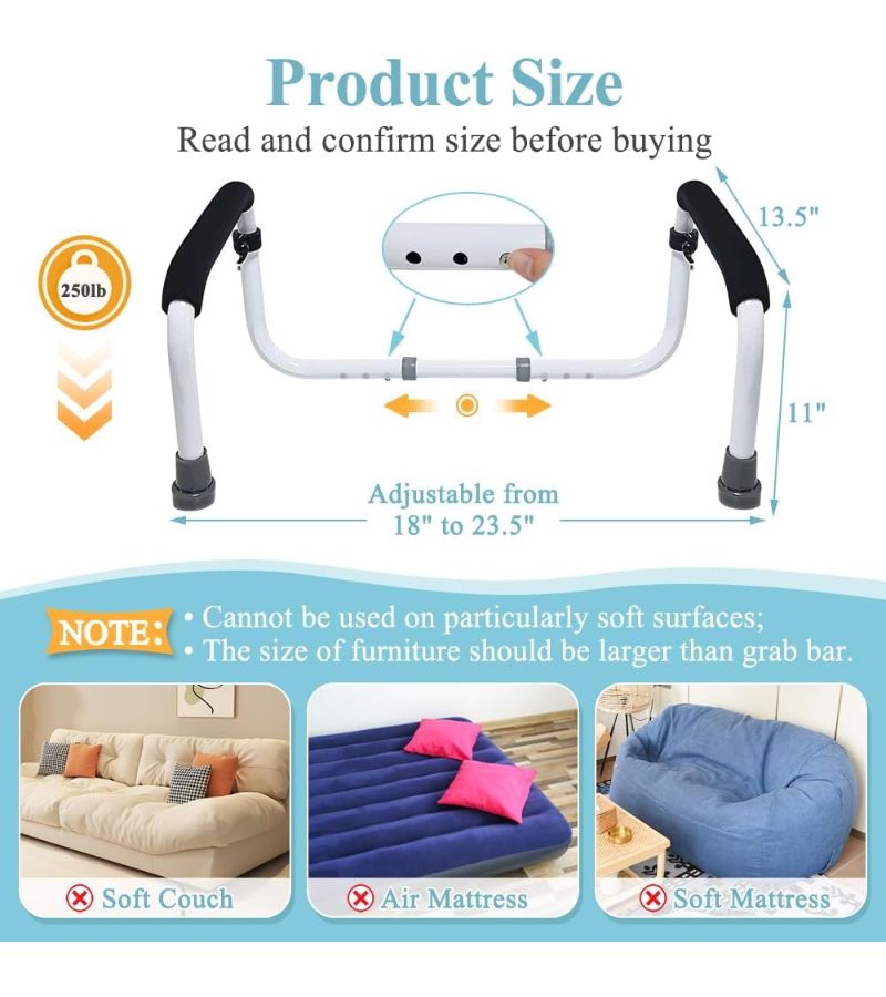 White Simple Sofa Armrest Standing Assist Chair Lifting Device Bed Handle - Image 4