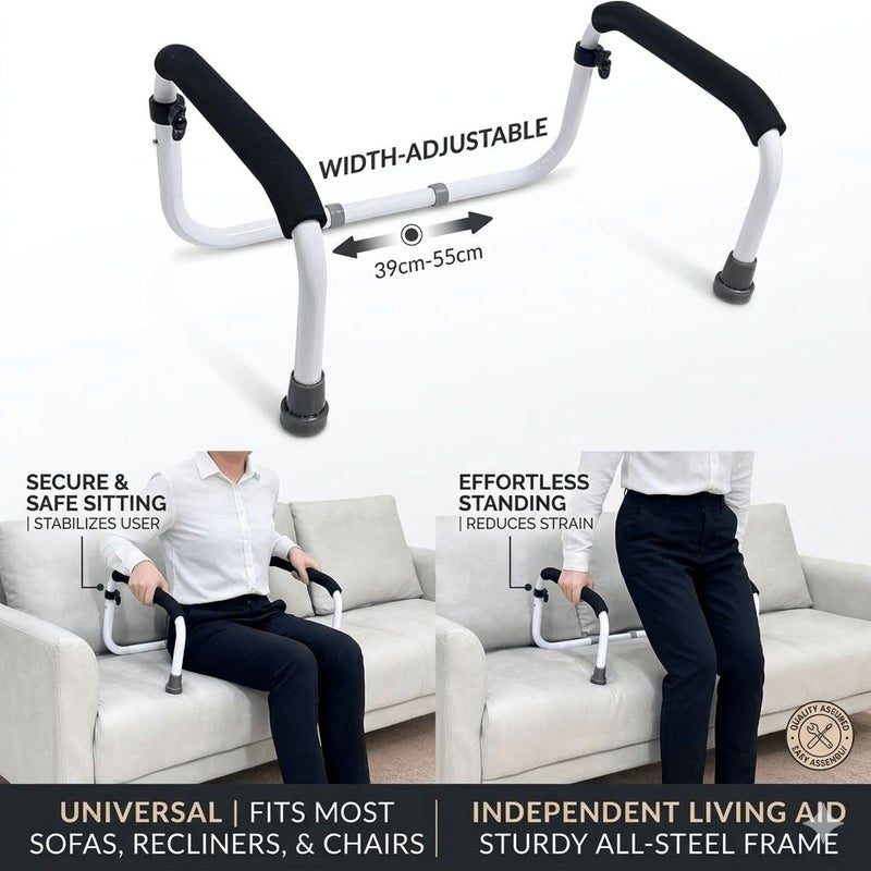White Simple Sofa Armrest Standing Assist Chair Lifting Device Bed Handle - Image 3