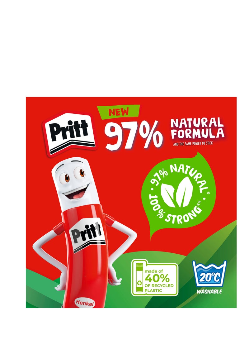 Pritt Original SRP 4x11gm Gluestick Safe & Child-Friendly Craft Glue For Arts & Crafts Activities, Strong-Hold Adhesive - Image 2