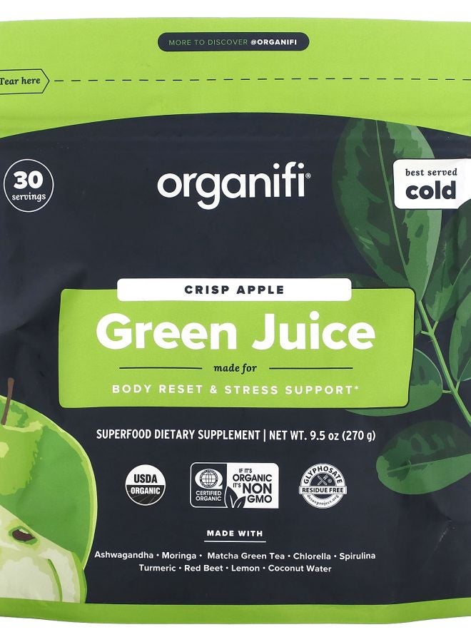 Organifi Green Juice Crisp Apple 9.5 oz (270 g) - Image 1