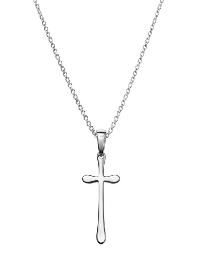 SALVE Silver-Toned Cross Pendant Necklace for Women Stylish Neck Chain for Girls | Minimal Jewellery for Women, Locket Aesthetic Necklace for Girls, Valentine’s Gift for Girlfriend - Image 1