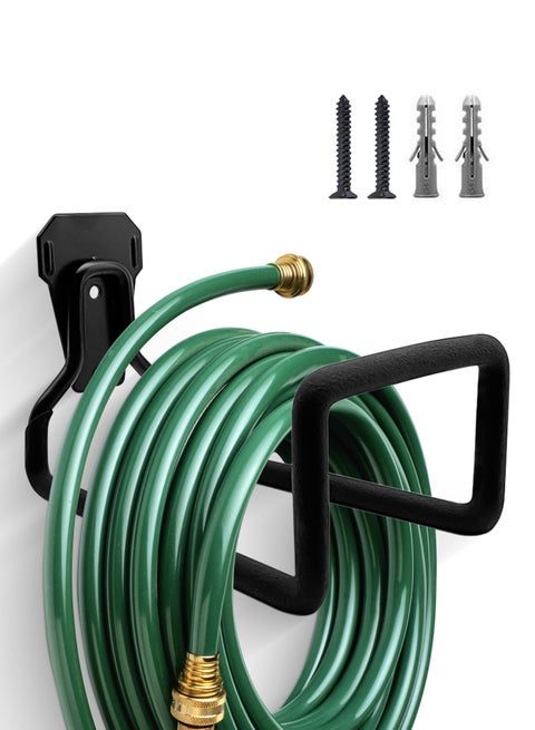 Metal Garden Hose Holder, Heavy Duty Hose Hanger Wall Mounted Water Hose Holder for Outside Yard, Durable Hose Hooks Ideal for Water Hose, Extension Cords