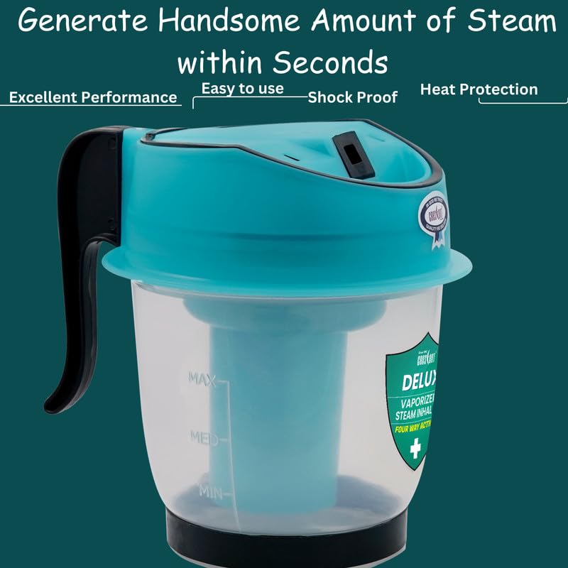 Crescent Crescent Steamer for Cold with Double Protection Wall Vaporizer Steamer for Cough and Cold Facial Care Face Steamer for Facial Separate Water Storage Jar Detachable Easy Clean Durable Color Sky Blue Pack of 1 - Image 5
