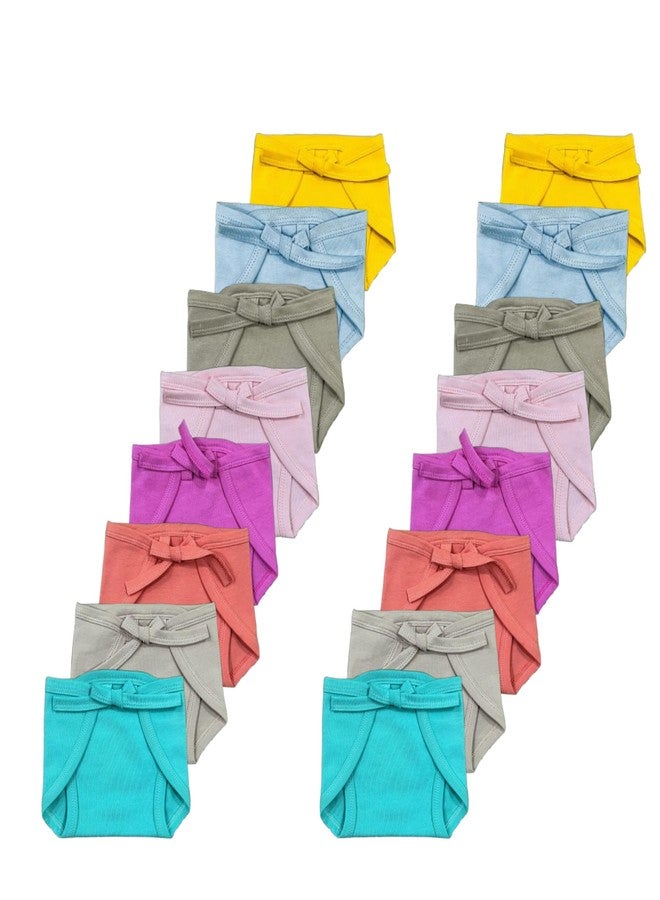 Tiny Blooms New Born Baby 100% Cotton Double Layer Nappies Soft Fabric, Breathable & Gentle Design, Premium Comfort for Delicate Skin | Soft Basic Langots | (0-6 Months) (Pack of 16)