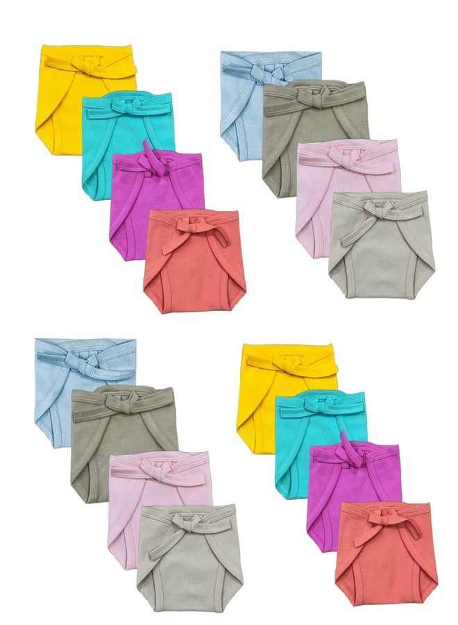 Tiny Blooms New Born Baby 100% Cotton Double Layer Nappies Soft Fabric, Breathable & Gentle Design, Premium Comfort for Delicate Skin | Soft Basic Langots | (0-6 Months) (Pack of 16) - Image 2