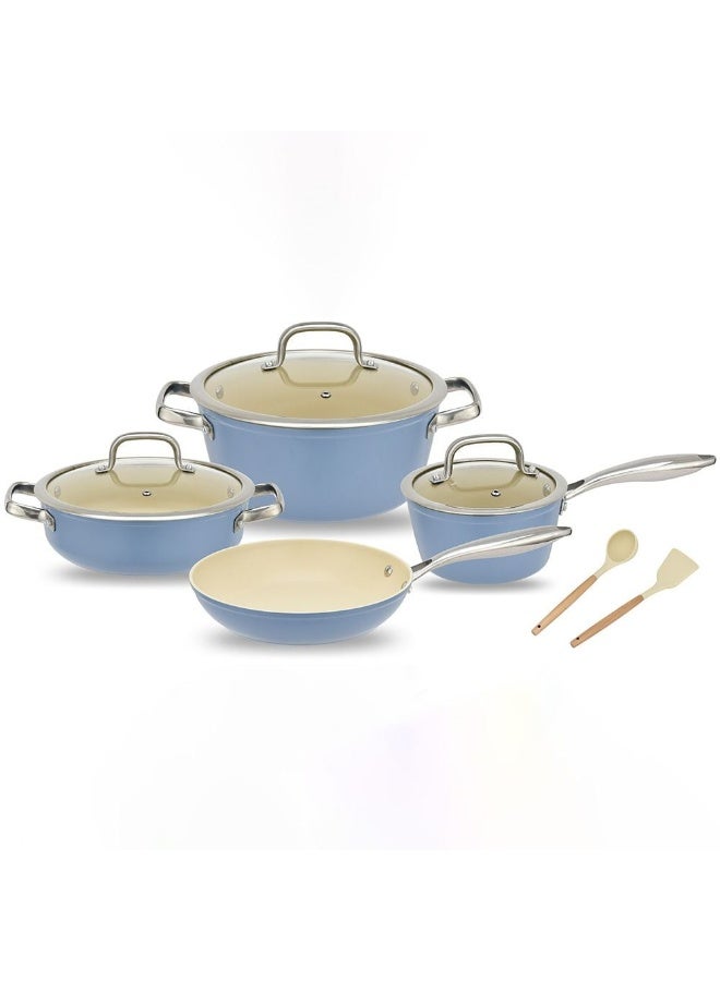 DANUBE HOME Chef's Delight 9-Piece Cookware Set POFA Free Marble Ceramic Nonstick Coating Kitchen Non-Stick Cookware  - Image 1