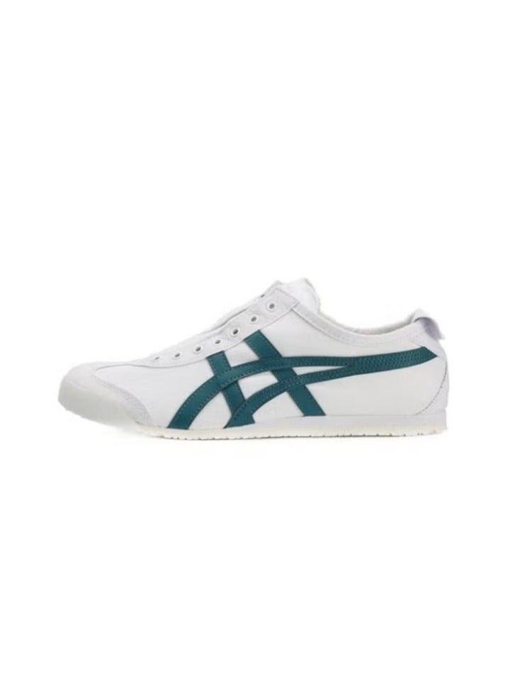 Onitsuka Tiger MEXICO 66 Slip-On Canvas Casual Colorblock Sneaker White/Dark Green - Image 2