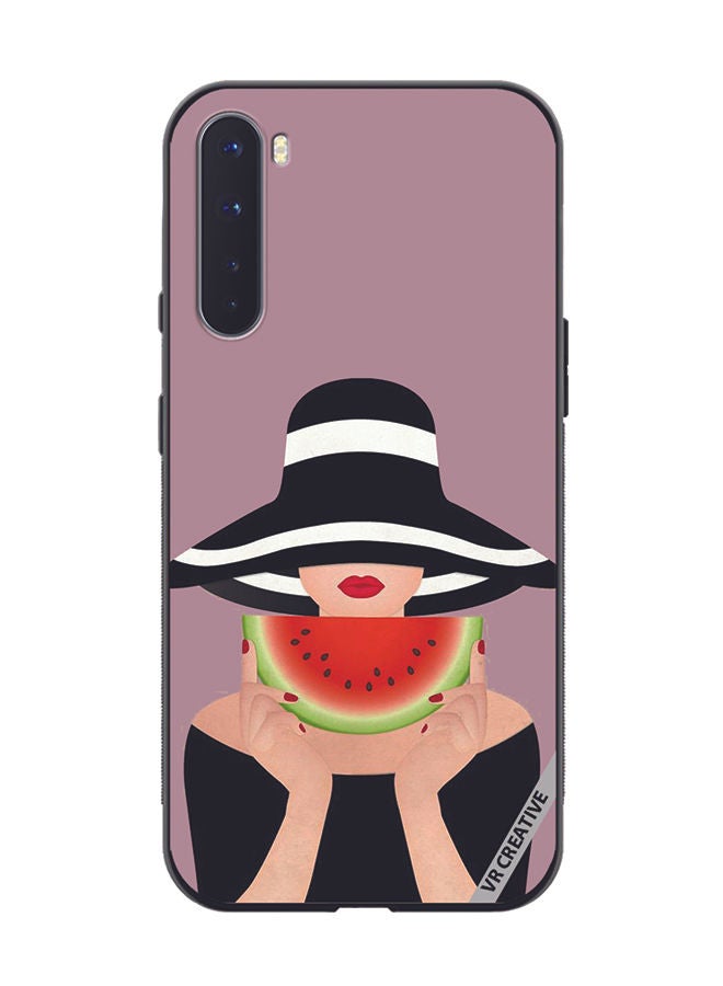 VR CREATIVE Protective Case Cover For OnePlus Nord Girl With Watermelon Design Multicolour - Image 1