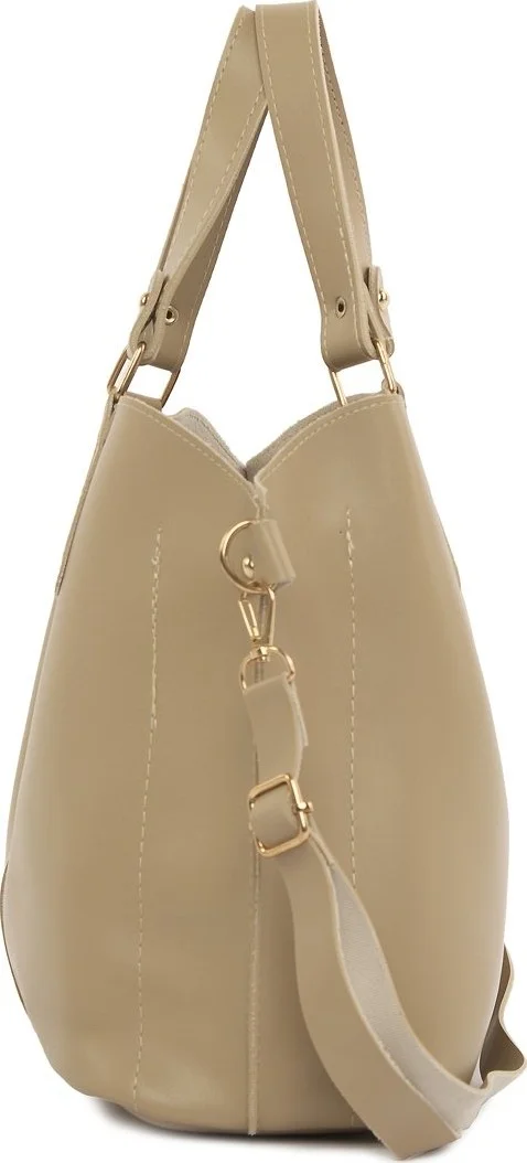Bagmori Mink Three-Compartment Bag with Snap Detail