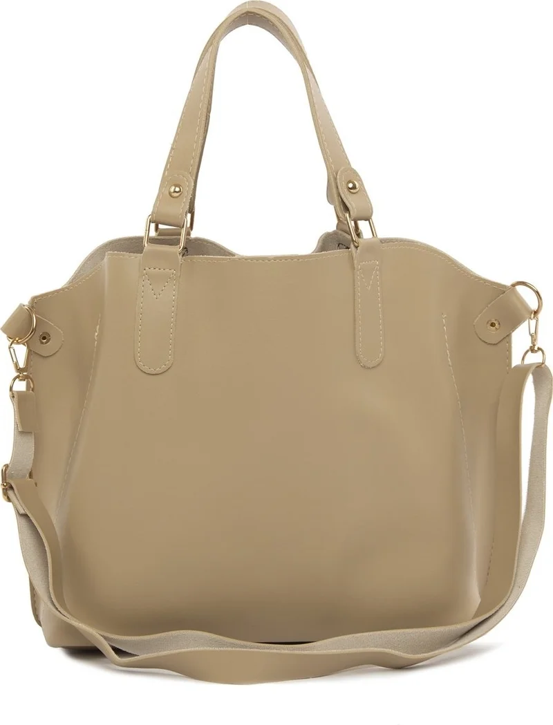 Bagmori Mink Three-Compartment Bag with Snap Detail