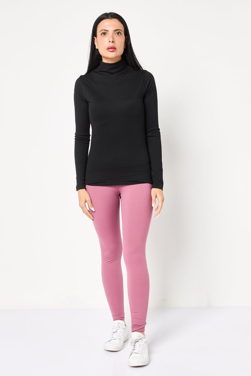 Nike Women Slim Fit Long Sleeve Yoga T-Shirt, Black - Image 2