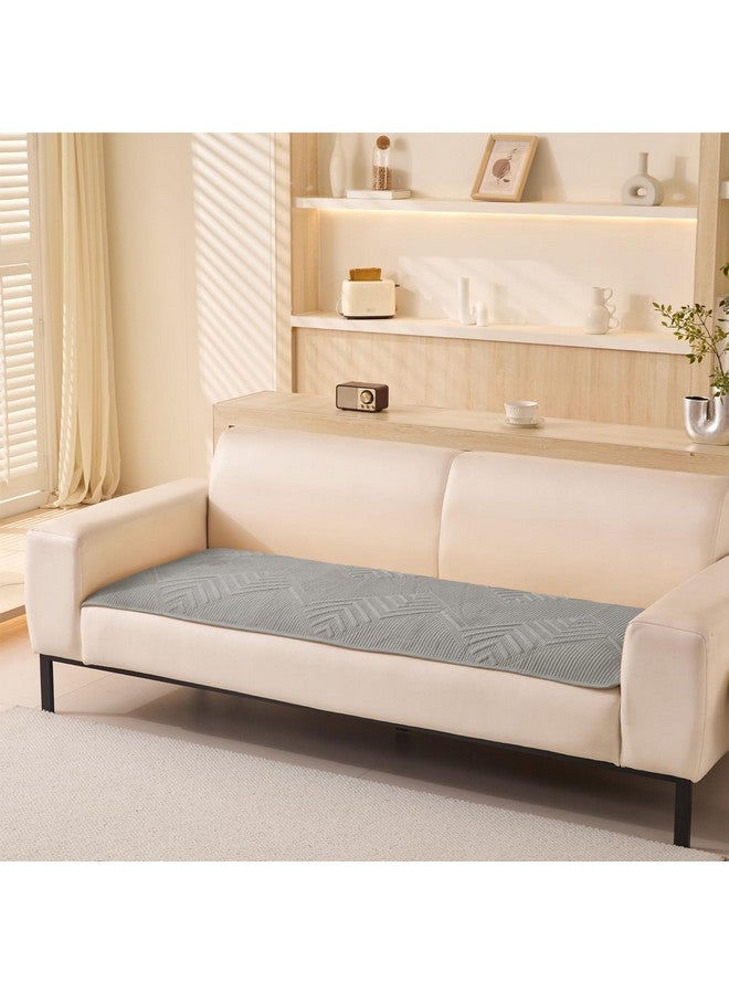 House of Quirk Sofa Covers Velvet Herringbone Chenille Fabric Furniture Protector 1/2/3/4 Seater Sofa Cover Slipcovers Anti-Slip Stretch Seat Mat (Two Seater, Grey, 70x140cm) - Image 1