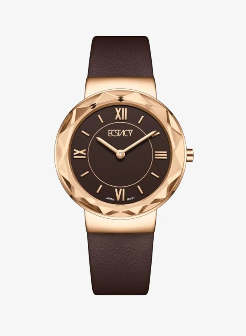 إكستاسي Women's Leather Analog Watch E25506-RLDD - 34.5mm mm