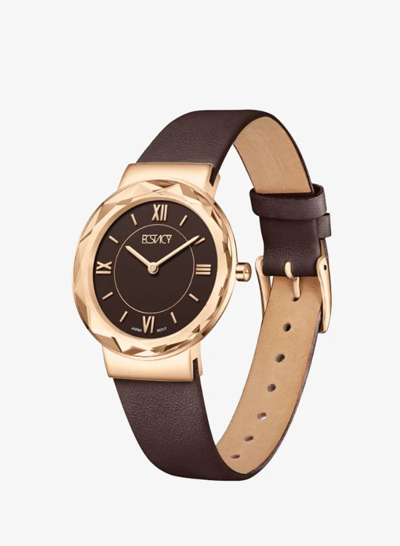 إكستاسي Women's Leather Analog Watch E25506-RLDD - 34.5mm mm