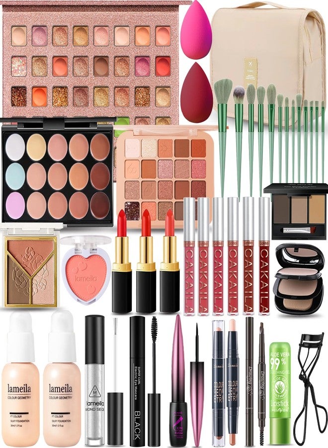 SHELAKIN All in One Makeup Kit for Women Full Kit, Professional Travel Makeup Kit for Women & Teens, Foundation Eyeshadow Lipstick Brow Pencil Eyeliner Contour Powder, Complete Make Up Gift Set for Beginners - Image 1