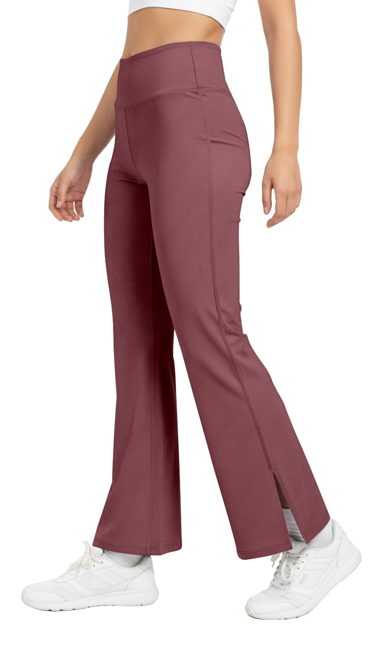 Mehrang High Waist Wide Leg with Side Slit || Stretchable Tights || Highwaist Sports Fitness Activewear Yoga Pants for Women (in, Alpha, L, Regular, Moove) - Image 1