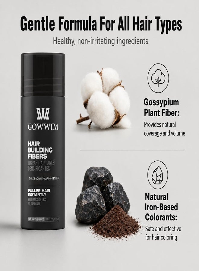 Gowwim Hair Fibers Dark Brown-Instant Thickening Powder for Thinning Hair - Image 5