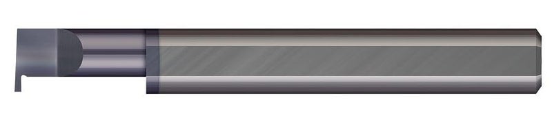 RRM-040-15X Grooving Tool - Retaining Ring, 0.4 mm Width, 0.8 mm Proj, 4.45 mm Min Bore Dia, 15 mm Max Bore Depth, 2 mm Offset, 4 mm Shank Dia, 50 mm OAL, AlTiN