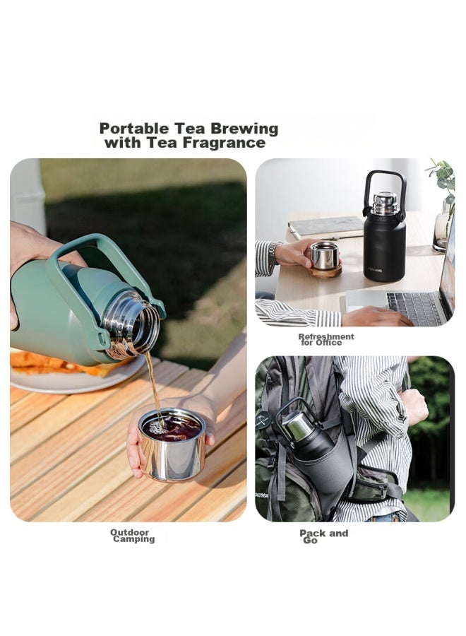 Tomimitsu Fuguang Insulated Tea Cup, Outdoor Steeping Cup, Portable 316l Stainless Steel Tea Infuser, 900ml - Image 2