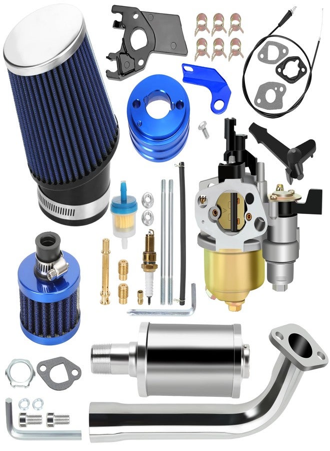 YOXUFA Carburetor Muffler Stage 2 Assembly for Predator 212cc 196cc 200cc GX200 Engine Coleman CT200U BT200X Baja MB200 Hammerhead 80T Mini Bike Go Kart Parts - Image 1